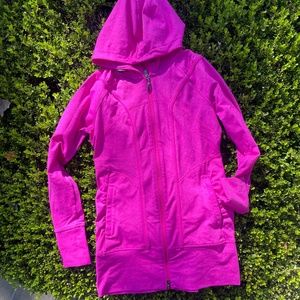 Athleta Pink Full Zip Sweater